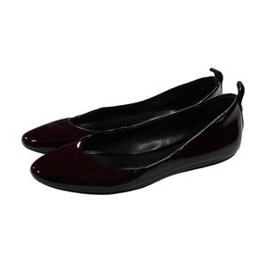 Karl Lagerfeld Paris Vada Women's 9.5 'Wine' Patent Leather Ballet Flats Shoes